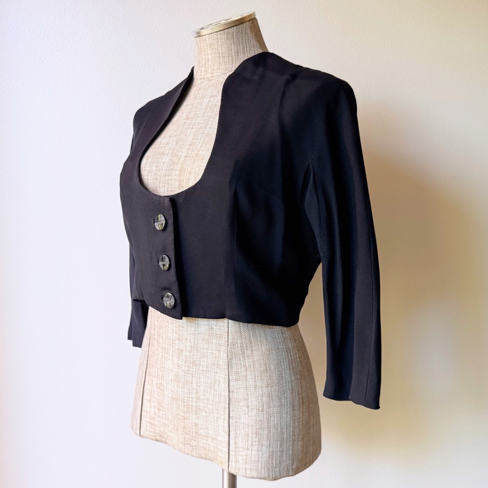 Vintage Bernetti Black Bolero with Buttons - Picture 4 of 13